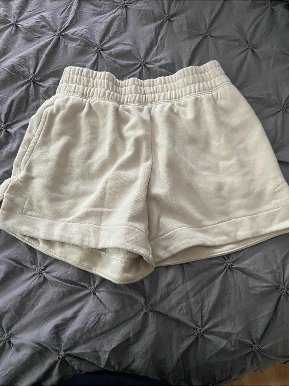 aerie Cream Fleece Athletic Shorts
